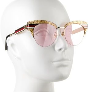 GUCCI Sylvie Web Accent Cat-Eye Sunglasses
